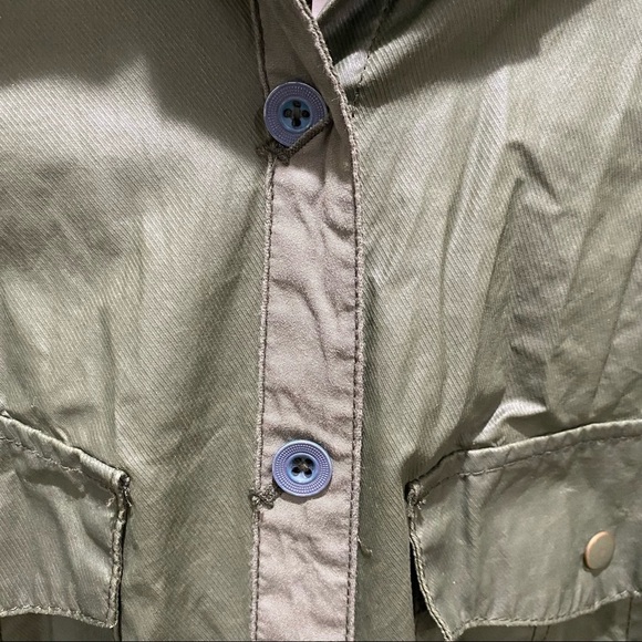 Anthropologie Hei Hei Coated Green Swing Jacket Size Small - Picture 4 of 8